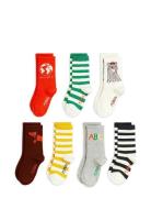 Mini Rodini Society 7-Pack Socks Sokker Strømper Multi/patterned Mini Rodini