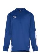 Ux Elite Half Zip Jr Tops T-shirts Long-sleeved T-Skjorte Blue Umbro