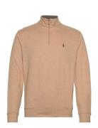 Luxury Jersey Quarter-Zip Pullover Tops Sweatshirts & Hoodies Sweatshirts Beige Polo Ralph Lauren