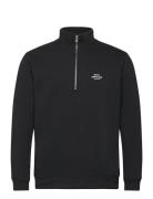 Standard Half Zip Logo Sweat Tops Sweatshirts & Hoodies Sweatshirts Black Mads Nørgaard