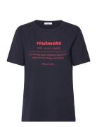 Cc Heart Soulmate T-Shirt - Mid Sleeve Tops T-shirts & Tops Short-sleeved Navy Coster Copenhagen