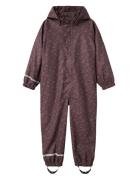 Nmfdry10 Rain Suit W Fleece Fo Outerwear Rainwear Rainwear Sets Purple Name It