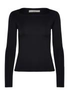 Long Sleeve Jersey Top Tops T-shirts & Tops Long-sleeved Black REMAIN Birger Christensen