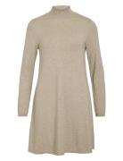 Vicomfy A-Line Rollneck Knit Dress/Pb/1 Dresses Knitted Dresses Beige Vila