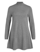 Vicomfy A-Line Rollneck Knit Dress/Su/Pb Dresses Knitted Dresses Grey Vila