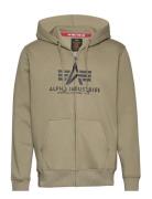 Basic Zip Hoodie Designers Sweatshirts & Hoodies Hoodies Khaki Green Alpha Industries