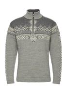 140Th Anniversary Masc Sweater Tops Knitwear Half Zip Jumpers Grey Dale Of Norway