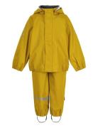 Pu Rain W. Susp. Recycled Outerwear Rainwear Rainwear Sets Yellow Mikk-line