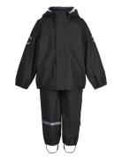 Pu Rain No Susp. Recycled Outerwear Rainwear Rainwear Sets Black Mikk-line