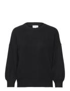 Quarter Balloon Sleeve Sweater Tops Knitwear Jumpers Black Davida Cashmere