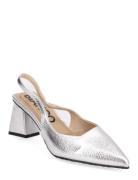 Biamaralyn Slingback Metallic Shoes Heels Pumps Sling Backs Silver Bianco