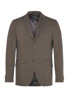 Technical Stretch Blazer - Combi Su Suits & Blazers Blazers Single Breasted Blazers Brown Lindbergh Black