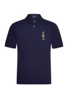 Classic Fit Polo Bear Mesh Polo Shirt Tops Polos Short-sleeved Navy Polo Ralph Lauren