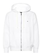 Essential Fleece Zip Through Tops Sweatshirts & Hoodies Hoodies White Tommy Hilfiger