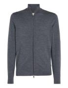 Merino Rws Zip Through Jacket Tops Knitwear Half Zip Jumpers Grey Calvin Klein