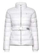 Tjw Branded Belt Down Jacket Foret Jakke White Tommy Jeans