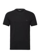 Men's Knit V Neck T-Shirt Tops T-Kortærmet Skjorte Black Emporio Armani