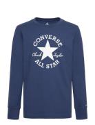 Converse Essentials Long Sleeve Tee Tops T-shirts Long-sleeved T-Skjorte Navy Converse