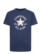 Converse Dissected Chuck Patch Short Sleeve Tee Tops T-Kortærmet Skjorte Navy Converse