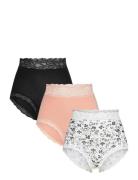 Brief High Emelie Lace 3 P Lingerie Panties High Waisted Panties Pink Lindex