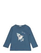 T-Shirt L/S Tops T-shirts Long-sleeved T-Skjorte Blue United Colors Of Benetton