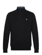 Cttn 1/4 Zip Tipped Tops Knitwear Half Zip Jumpers Black Original Penguin