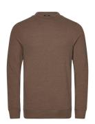 Mens Pullover Lg. Sleeve Crew-Neck Tops Knitwear Round Necks Brown Denham