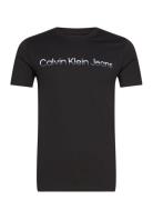 Mixed Institutional Logo Tee Tops T-Kortærmet Skjorte Black Calvin Klein Jeans