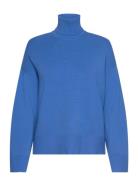 Slfkamma Ls Knit Roll Neck Noos Tops Knitwear Turtleneck Blue Selected Femme