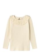 Nmfnajas Xsl Ls Top Tops T-shirts Long-sleeved T-Skjorte Cream Name It