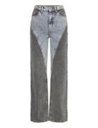 Straight Patchwork Jeans Bottoms Jeans Wide Grey ROTATE Birger Christensen