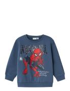 Nmmasist Spider Nreg Sweat Bru Mar Tops Sweatshirts & Hoodies Sweatshirts Navy Name It