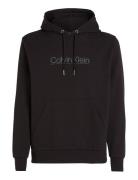 Raised Line Logo Hoodie Tops Sweatshirts & Hoodies Hoodies Black Calvin Klein