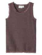 Nmfwang Wool Needle Tank Top Noos Tops T-shirts Sleeveless Brown Name It