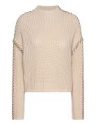 Vmnewcream Ls Funnelneck Pullover Boo Tops Knitwear Jumpers Beige Vero Moda