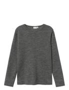 Nkmwang Wool Rib Ls Top Tops T-shirts Long-sleeved T-Skjorte Grey Name It