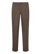 Lyon Xo Luca Pleat Pants Bottoms Trousers Casual Brown Clean Cut Copenhagen