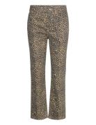 Leopard-Print Straight Jeans Bottoms Jeans Straight-regular Brown Mango