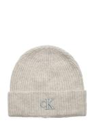 Thick Embroidery Beanie Accessories Headwear Beanies Cream Calvin Klein