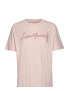 Tommer Co Love Yourself Strass Tops T-shirts & Tops Short-sleeved Pink Zadig & Voltaire