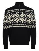 Falkeberg Masc Sweater Tops Knitwear Half Zip Jumpers Black Dale Of Norway