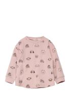 Sweatshirt Ls Aop Tops Sweatshirts & Hoodies Sweatshirts Pink Minymo