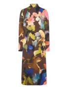 Long Sleeve Midi Dress, 2263 Dry Vi Knælang Kjole Multi/patterned STINE GOYA