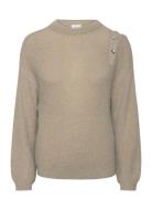 Bruni Fancy Button Sweater Tops Knitwear Jumpers Beige Dante6