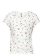 Top V Neck Pointelle Pyjamassæt White Lindex