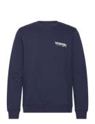 Crewneck Sweatshirt Tops Sweatshirts & Hoodies Sweatshirts Navy Wrangler