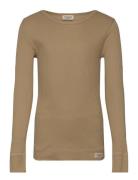 Plain Tee Ls Tops T-shirts Long-sleeved T-Skjorte Brown MarMar Copenhagen