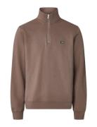 Terrance Organic Cotton Half-Zip Sweatshirt Tops Sweatshirts & Hoodies Sweatshirts Brown Lexington Clothing