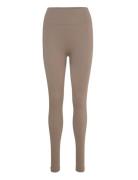 Soft Rib Seamless Legging Sport Running-training Tights Seamless Tights Beige Moonchild Yoga Wear