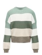 Kogsandy L/S Stripe Pullover Knt Noos Tops Knitwear Pullovers Green Kids Only